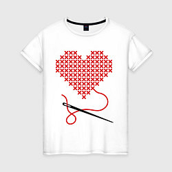 Женская футболка Сердце-вышиванка