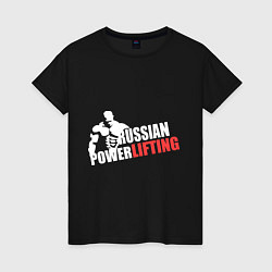 Женская футболка Russian powerlifting (светящийся)