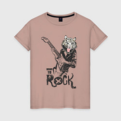 Женская футболка Tiger: born to rock