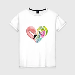 Женская футболка Фламинго и природа