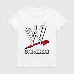 Футболка хлопковая женская WWE universe, цвет: белый