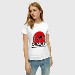 Футболка хлопковая женская Silent & Deadly, цвет: белый — фото 2