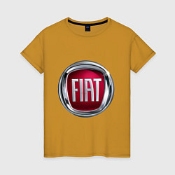 Футболка хлопковая женская FIAT logo, цвет: горчичный