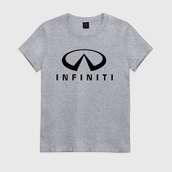 Футболка хлопковая женская Infiniti logo, цвет: меланж