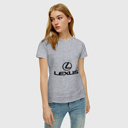 Футболка хлопковая женская Lexus logo, цвет: меланж — фото 2
