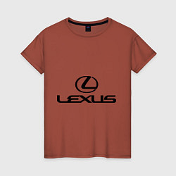 Футболка хлопковая женская Lexus logo, цвет: кирпичный