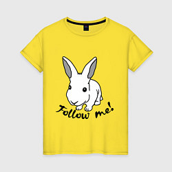Женская футболка Rabbit: follow me