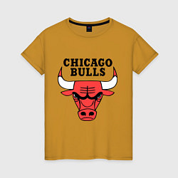 Футболка хлопковая женская Chicago Bulls, цвет: горчичный