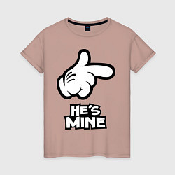 Футболка хлопковая женская He's mine hand, цвет: пыльно-розовый