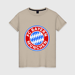 Футболка хлопковая женская Bayern Munchen FC, цвет: миндальный