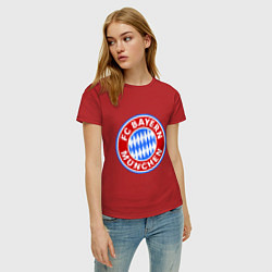 Футболка хлопковая женская Bayern Munchen FC, цвет: красный — фото 2
