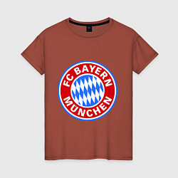 Футболка хлопковая женская Bayern Munchen FC, цвет: кирпичный