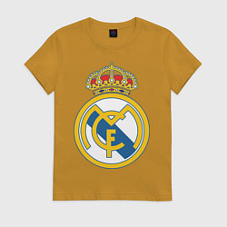 Футболка хлопковая женская Real Madrid FC, цвет: горчичный