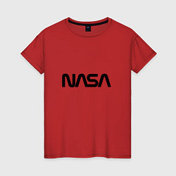 Футболка хлопковая женская NASA, цвет: красный