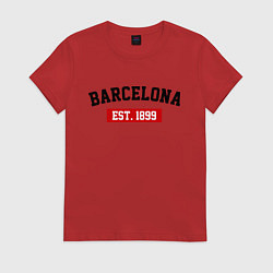Футболка хлопковая женская FC Barcelona Est. 1899, цвет: красный