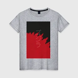 Футболка хлопковая женская Godzilla: Red & Black, цвет: меланж