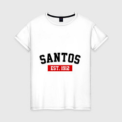 Футболка хлопковая женская FC Santos Est. 1912, цвет: белый