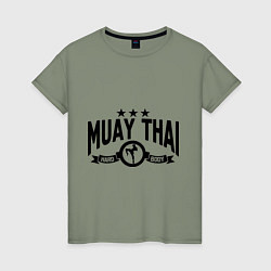 Футболка хлопковая женская Muay thai boxing, цвет: авокадо