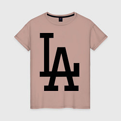 Футболка хлопковая женская LA: Los Angeles, цвет: пыльно-розовый