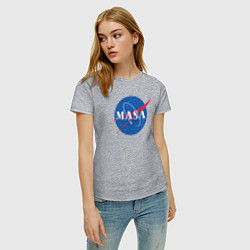 Футболка хлопковая женская NASA: Masa, цвет: меланж — фото 2