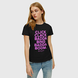 Футболка хлопковая женская Click Clack Black Pink, цвет: черный — фото 2