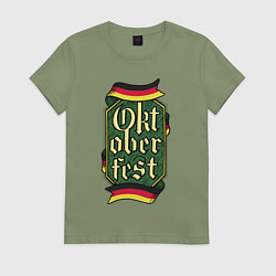 Футболка хлопковая женская Oktoberfest Germany, цвет: авокадо