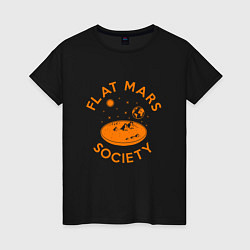Футболка хлопковая женская Flat Mars Society, цвет: черный