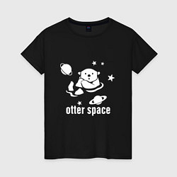 Футболка хлопковая женская Otter Space, цвет: черный