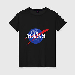 Футболка хлопковая женская На Марс, цвет: черный