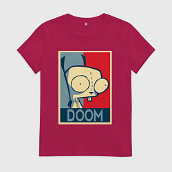 Футболка хлопковая женская Doom Zim, цвет: маджента