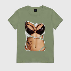 Женская футболка Кожаный бюст