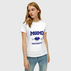Футболка хлопковая женская MGIMO University, цвет: белый — фото 2