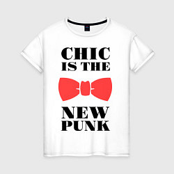 Футболка хлопковая женская Chic is the new punk, цвет: белый