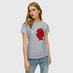 Футболка хлопковая женская Рак: я на мид, цвет: меланж — фото 2