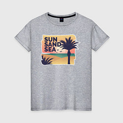 Женская футболка Солнце, песок, море
