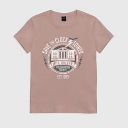 Футболка хлопковая женская Back to the future 5, цвет: пыльно-розовый