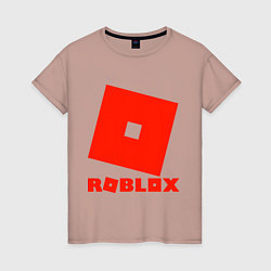 Футболка хлопковая женская Roblox Logo, цвет: пыльно-розовый