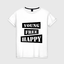 Женская футболка Young free happy