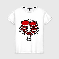 Женская футболка Ребра и сердце