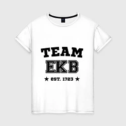 Футболка хлопковая женская Team EKB est. 1723, цвет: белый