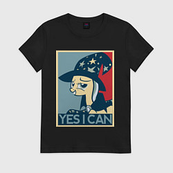 Футболка хлопковая женская MLP: Yes I Can, цвет: черный