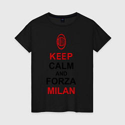 Женская футболка Keep Calm & Forza Milan