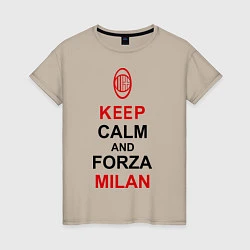 Женская футболка Keep Calm & Forza Milan