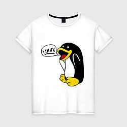 Женская футболка Пингвин: Linux