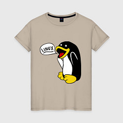 Женская футболка Пингвин: Linux