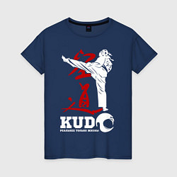 Футболка хлопковая женская Kudo, цвет: тёмно-синий