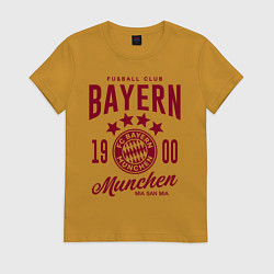 Футболка хлопковая женская Bayern Munchen 1900, цвет: горчичный