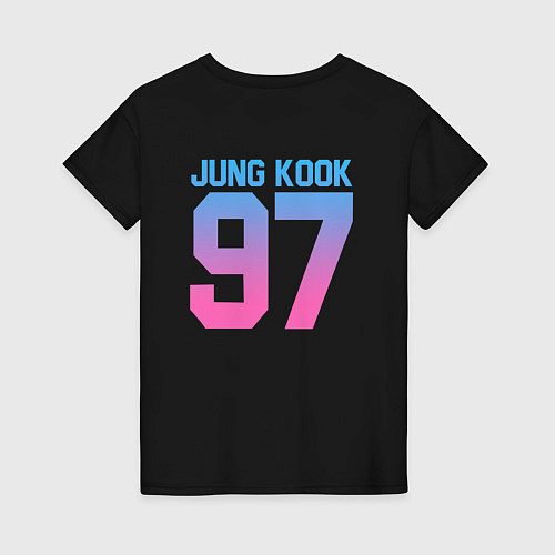 Женская футболка BTS: Neon Jung Kook / Черный – фото 2