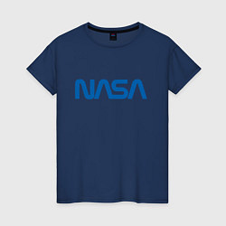 Футболка хлопковая женская NASA, цвет: тёмно-синий