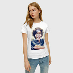 Футболка хлопковая женская Keep Calm & Love Harry Styles, цвет: белый — фото 2